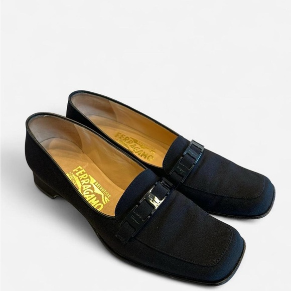 Salvatore Ferragamo Black Leather Loafers - Picture 1 of 6